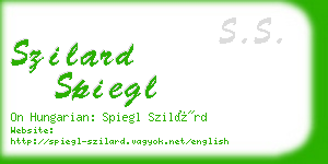 szilard spiegl business card